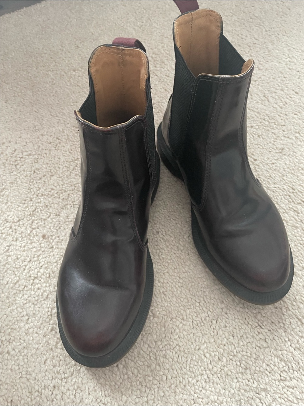 Dr. Martens Women’s Chelsea Ankle Boots in Dark Brown and Black Trim